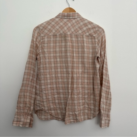 Paige mya pink and beige plaid button down shirt - Picture 7 of 8